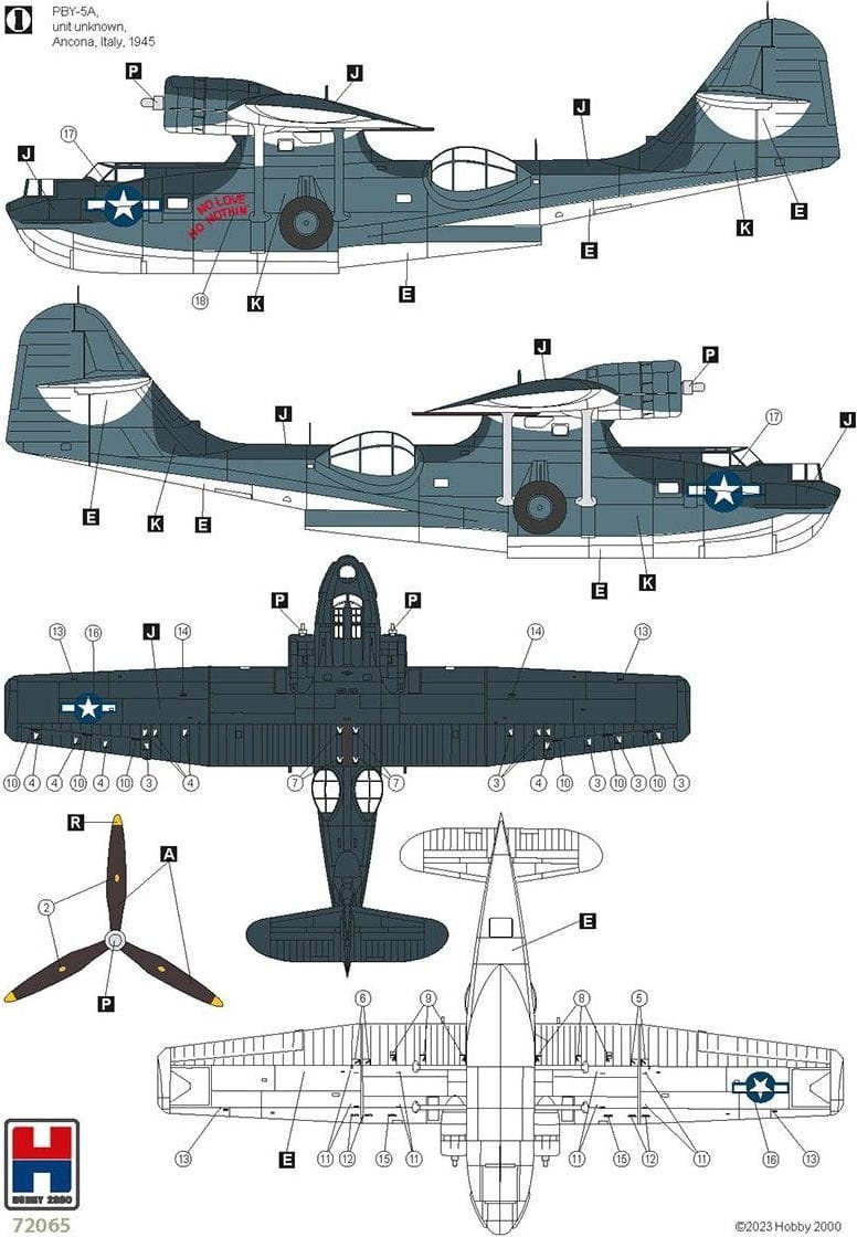 Zdjęcie dodatkowe produktu Consolidated PBY-5A Catalina ETO 1:72 Hobby 2000 72065