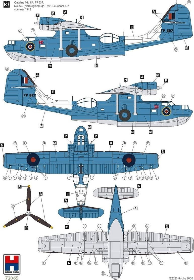 Zdjęcie dodatkowe produktu Consolidated PBY-5A Catalina ETO 1:72 Hobby 2000 72065