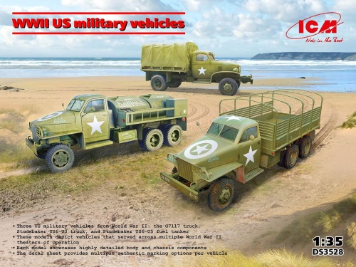 U.S. military vehicles of the Second World War (G7117, Studebaker US6-U3, Studebaker US6-U5) 1:35 ICM DS3528