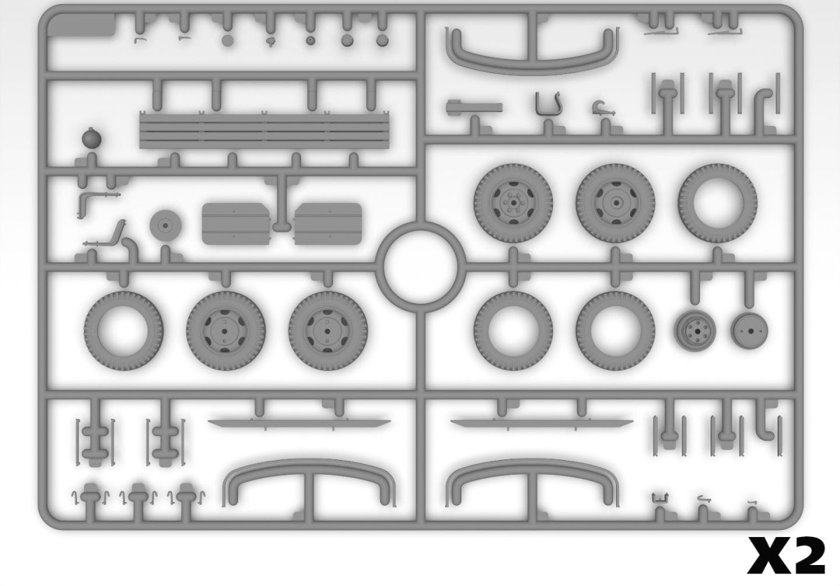 Zdjęcie dodatkowe produktu Pojazdy wojskowe USA z okresu II WŚ (G7117, Studebaker US6-U3, Studebaker US6-U5) 1:35 ICM DS3528