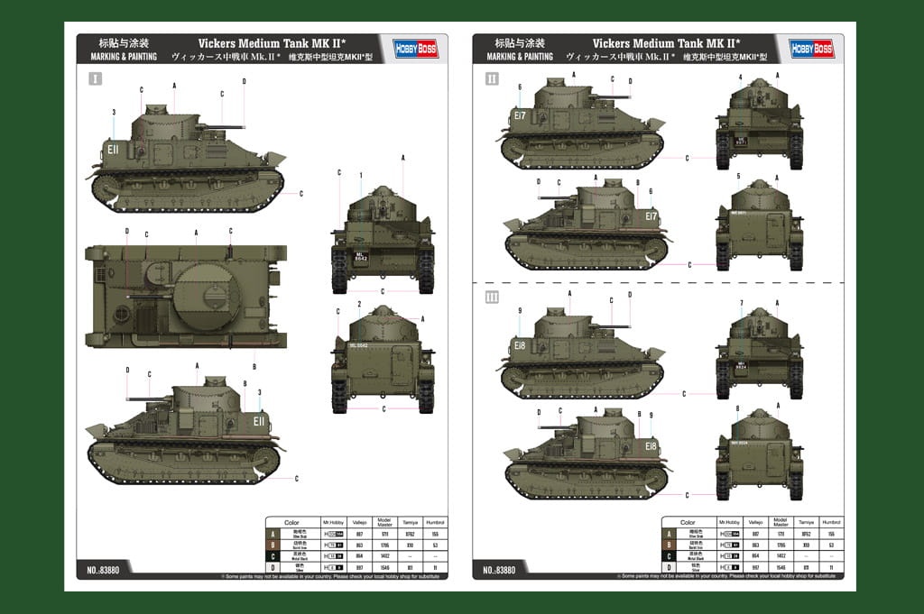 Zdjęcie dodatkowe produktu Vickers Medium Tank Mk.II 1:35 Hobby Boss 83880
