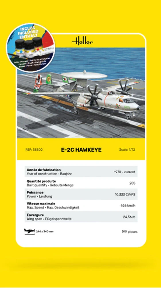 Zdjęcie dodatkowe produktu E-2C Hawkeye Starter Kit 1:72 Heller 58300