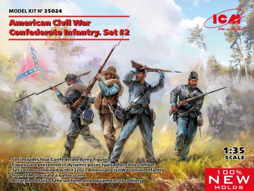 Confederate infantry from the American Civil War. Set No. 2 1:35 ICM 35024