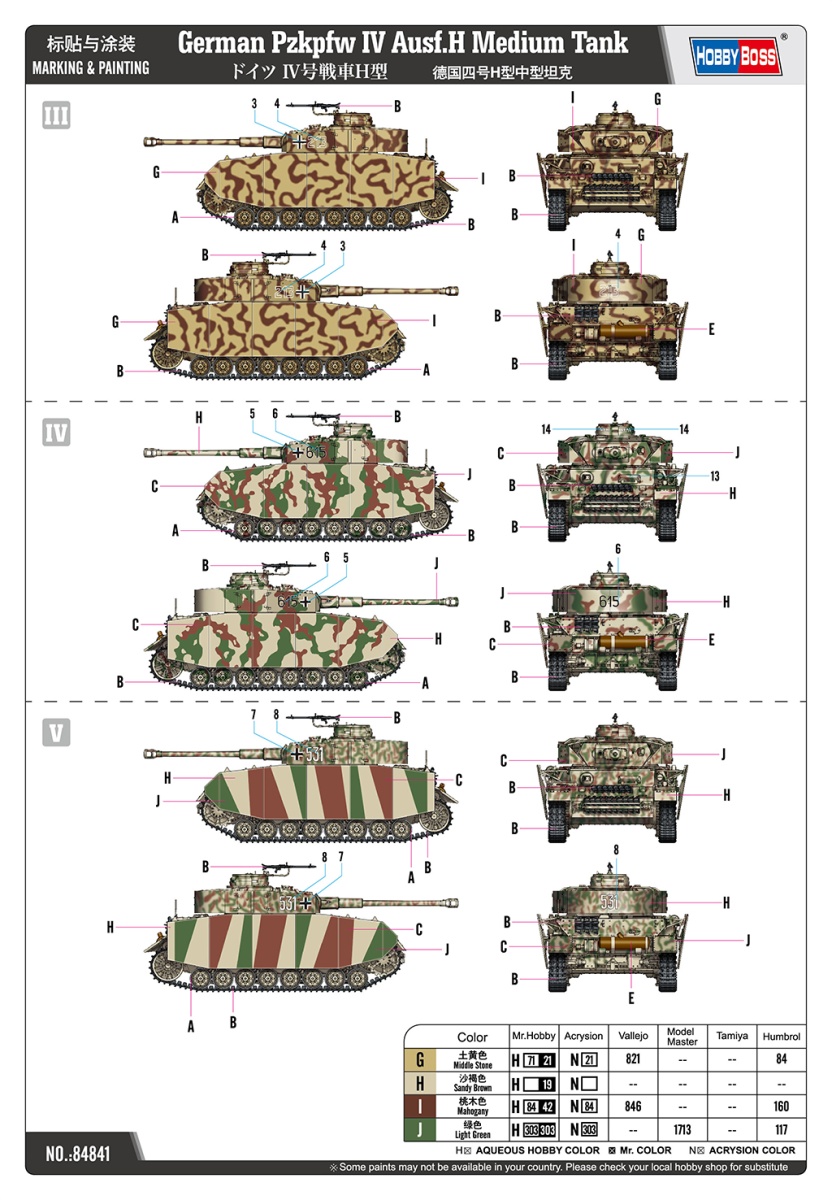 Zdjęcie dodatkowe produktu Niemiecki Pz.Kpfw. IV Ausf.H Medium Tank 1:48 Hobby Boss 84841