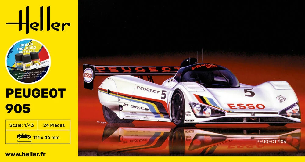 Zdjęcie dodatkowe produktu Peugeot 905 Starter Kit 1:43 Heller 56110