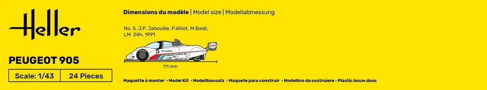 Zdjęcie dodatkowe produktu Peugeot 905 Starter Kit 1:43 Heller 56110