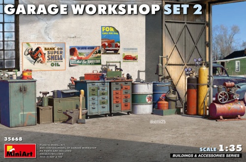 Garage Workshop Set 2 1:35 miniat 35668