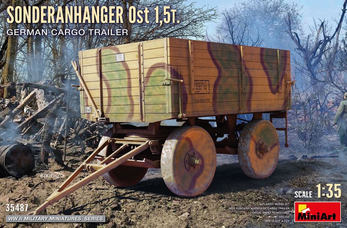 Zdjęcie główne produktu Sonderanhanger Ost 1.5t. German Cargo Trailer 1:35 MiniArt 35487