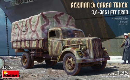 German 3t Cargo Truck 3.6-36S Late Prod 1:35 MiniArt 35459