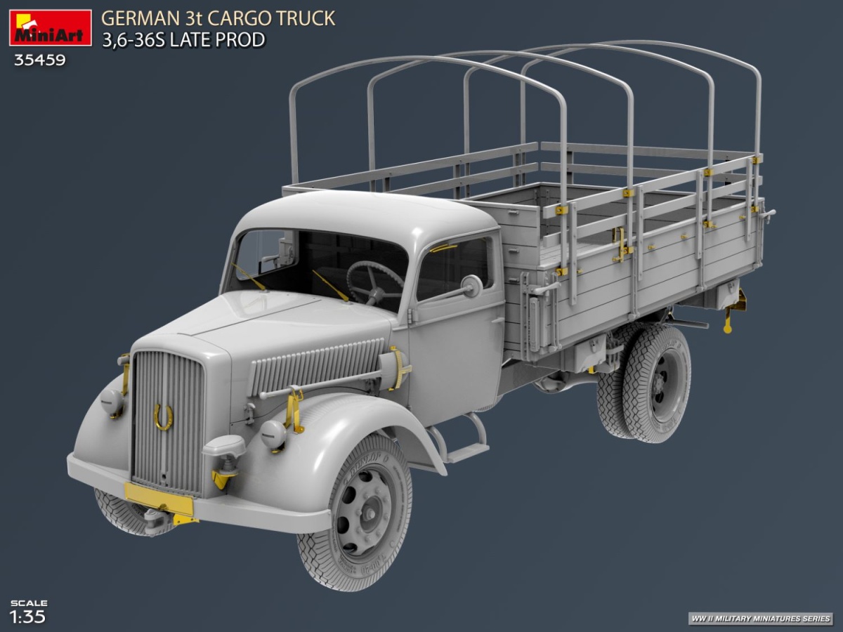 Zdjęcie dodatkowe produktu German 3t Cargo Truck 3,6-36S Late Prod 1:35 MiniArt 35459