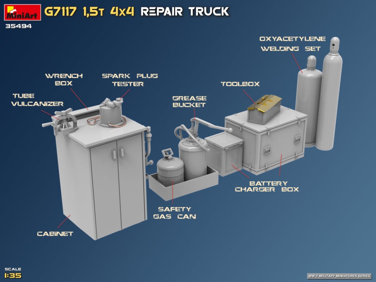 Zdjęcie dodatkowe produktu G7117 1,5T 4x4 Repair Truck 1:35 MiniArt 35494