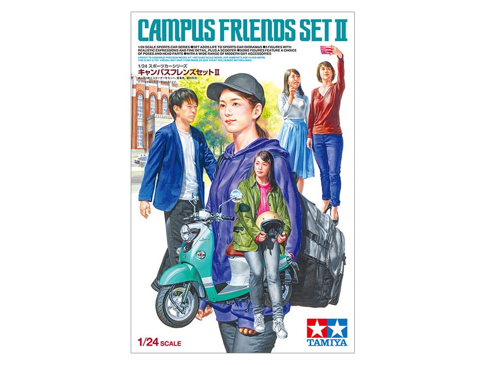 Zdjęcie główne produktu Campus Friends Set II (plus skuter) 1:24 Tamiya 24356