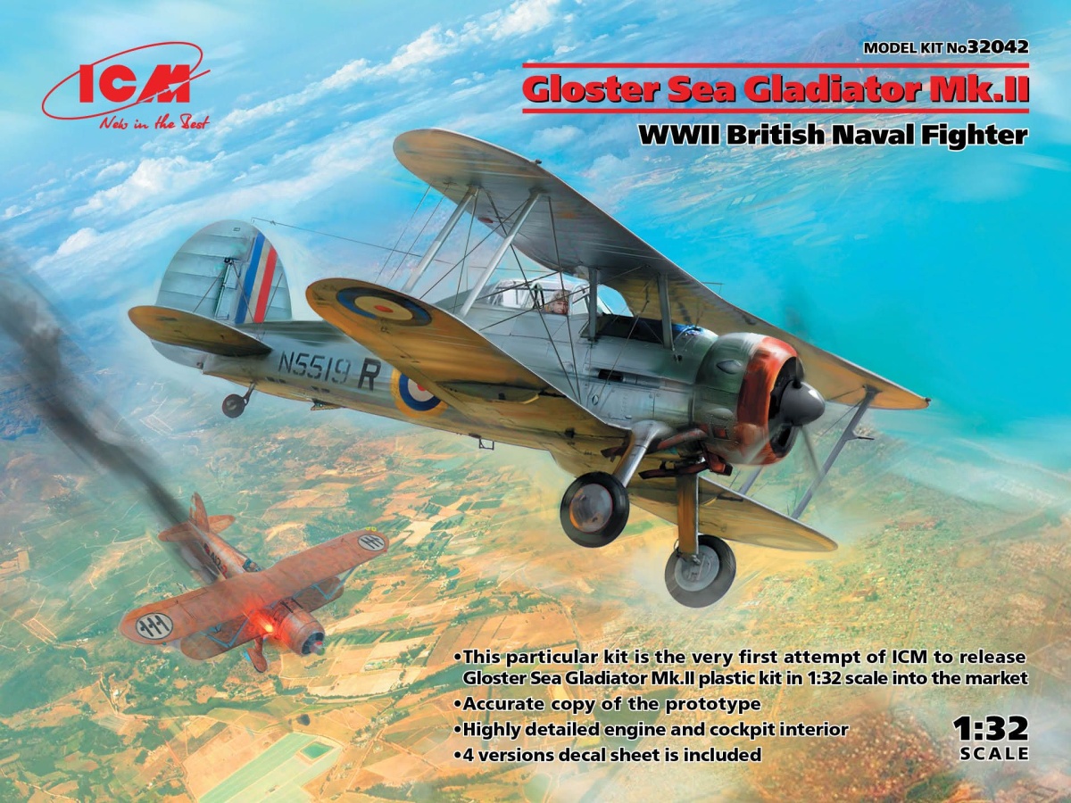Zdjęcie główne produktu Gloster Sea Gladiator Mk.II 1:32 ICM 32042