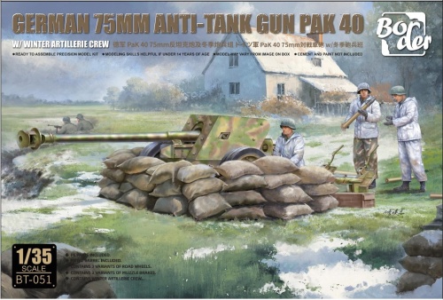 German 75 mm Anti-Tank Gun Pak 40 1:35 Border Model BT051