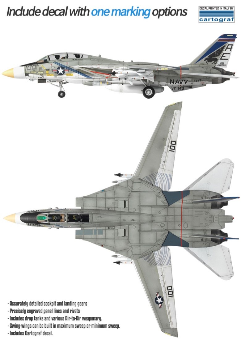 Zdjęcie dodatkowe produktu USN F-14A VF-143 Pukin Dogs 1:72 Academy 12563