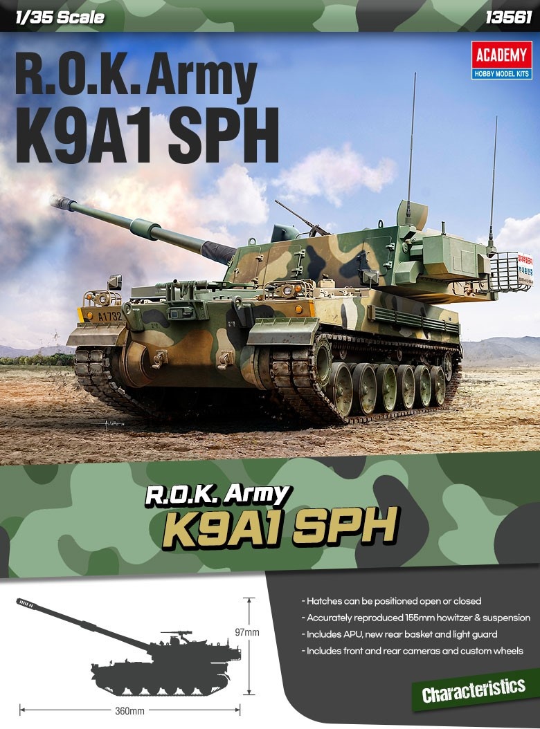 Zdjęcie dodatkowe produktu R.O.K. Army K9A1 SPH 1:35 Academy 13561