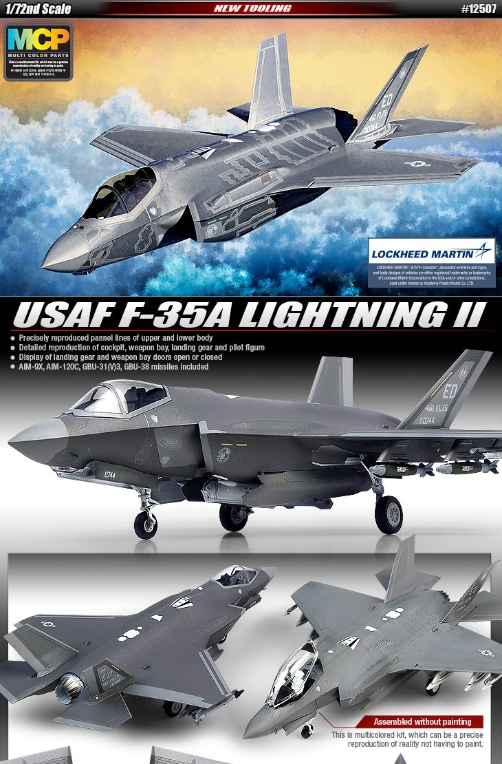 Zdjęcie dodatkowe produktu USAF F-35A Lighting II 1:72 Academy 12507