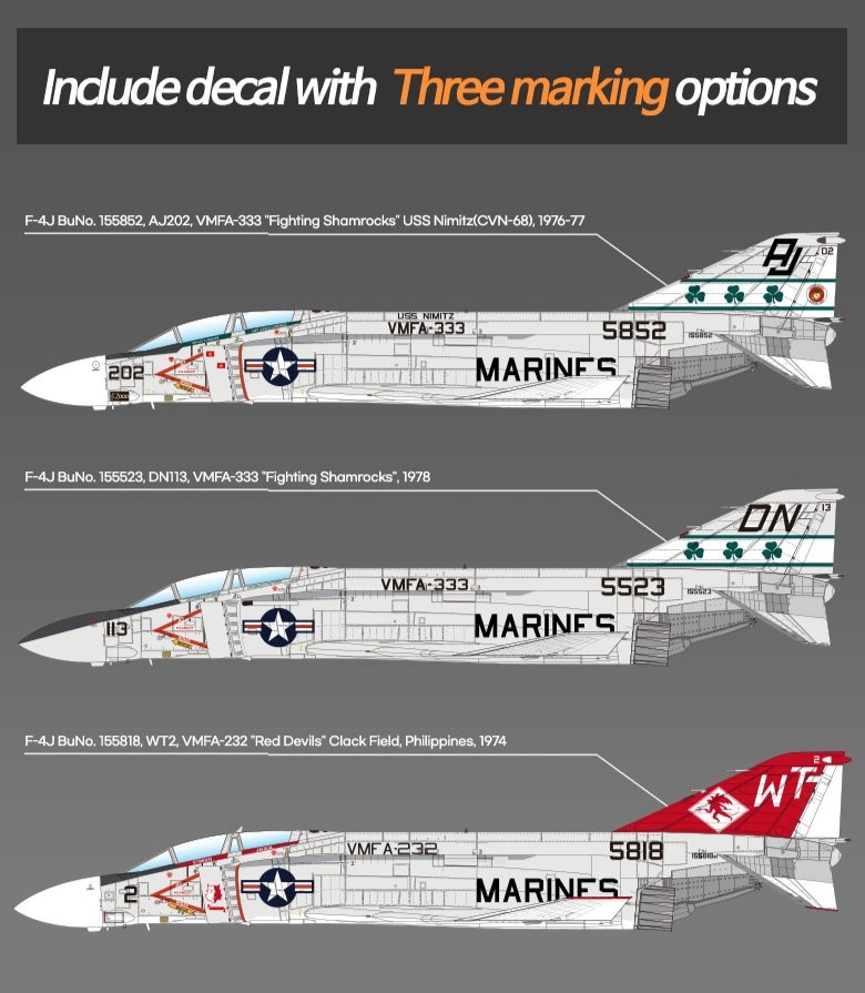 Zdjęcie dodatkowe produktu USMC F-4J Phantom II VMFA-333 Fighting Shamrocks 1:48 Academy 12356