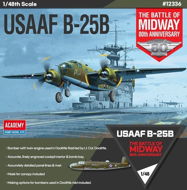 Zdjęcie dodatkowe produktu USAAF B-25B The Battle Of Midway 80th Anniversary 1:48 Academy 12336