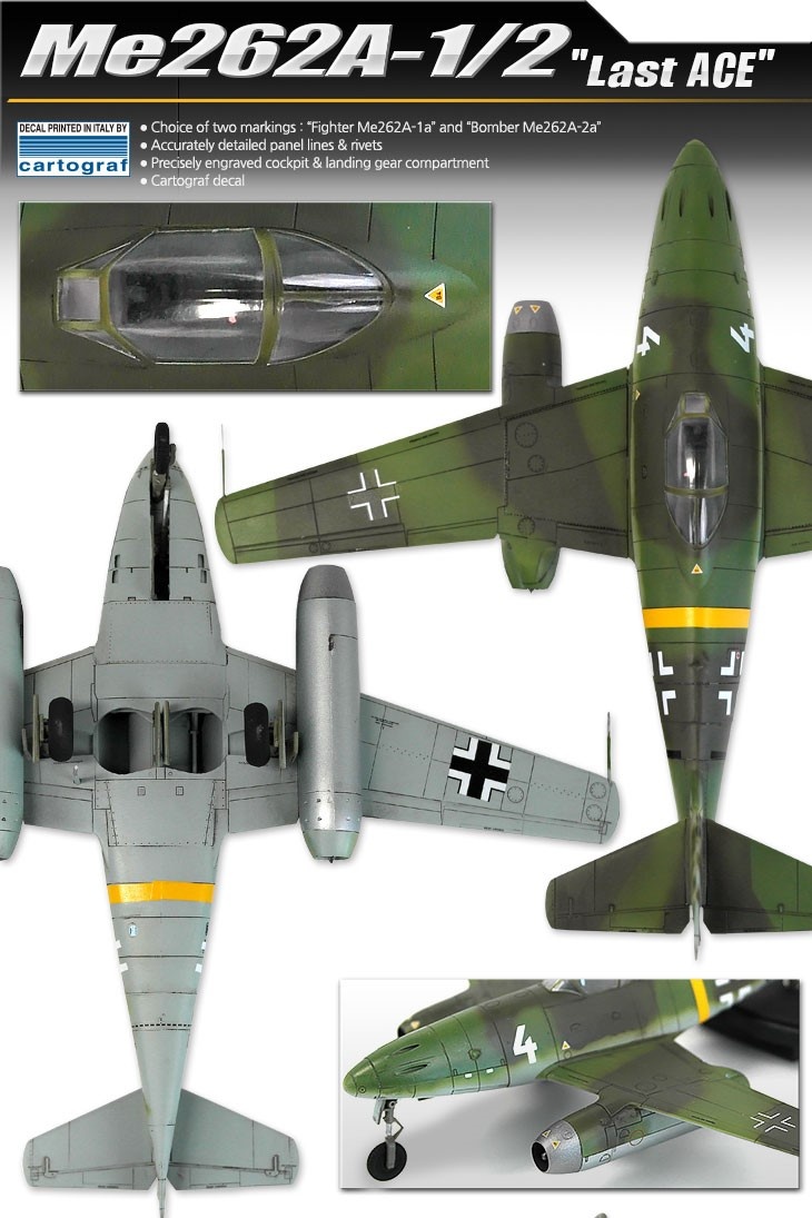 Zdjęcie dodatkowe produktu Me262A-1/2 Last Ace 1:72 Academy 12542