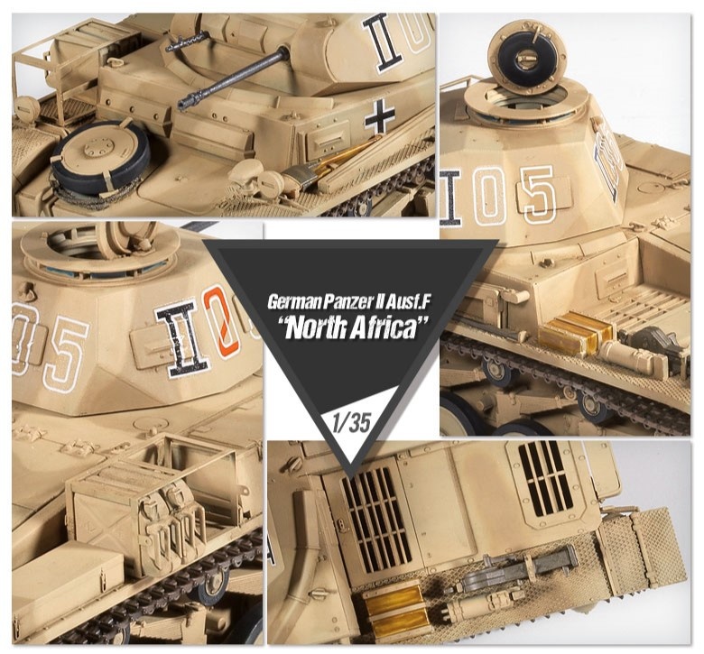 Zdjęcie dodatkowe produktu PzKpfw II Ausf. F North Africa 1:35 Academy 13535