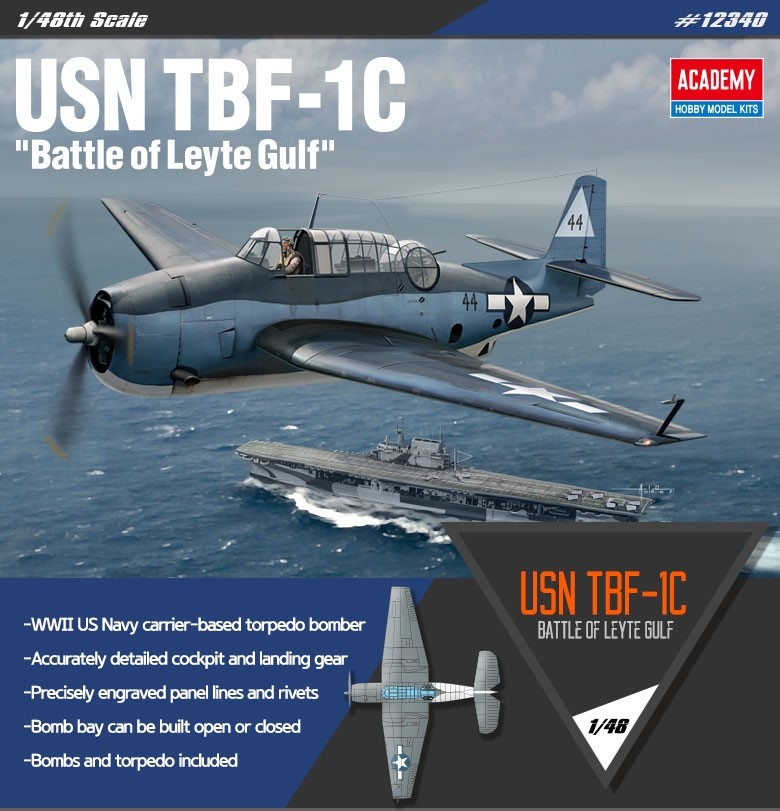Zdjęcie dodatkowe produktu USN TBF-1C Battle of Leyte Gulf 1:48 Academy 12340