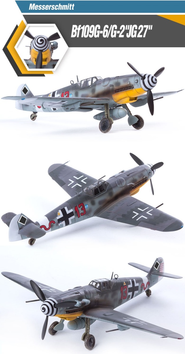 Zdjęcie dodatkowe produktu Messerschmitt Bf109G-6/G-2 JG 27 1:48 Academy 12321