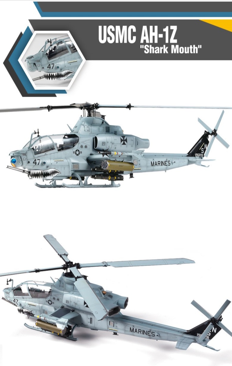 Zdjęcie dodatkowe produktu USMC AH-1Z Shark Mouth 1:35 Academy 12127