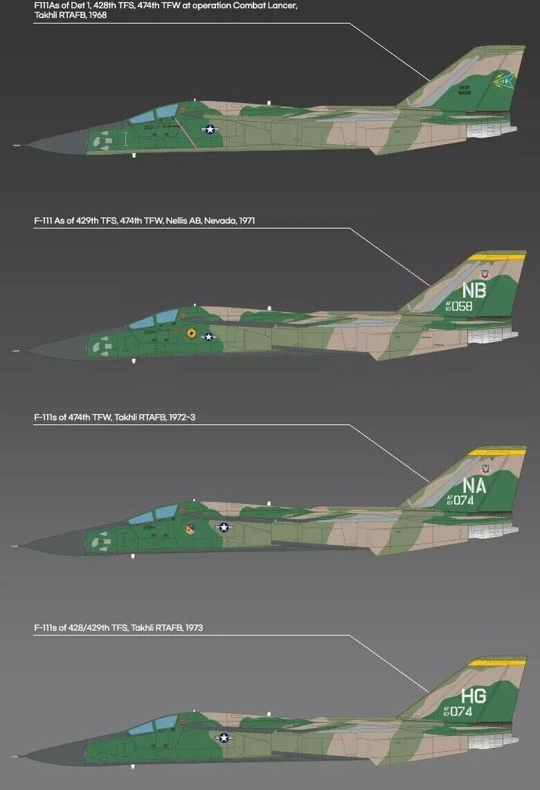Zdjęcie dodatkowe produktu USAF F-111A Adrdvark Vietnam Warn 1:48 Academy 12360