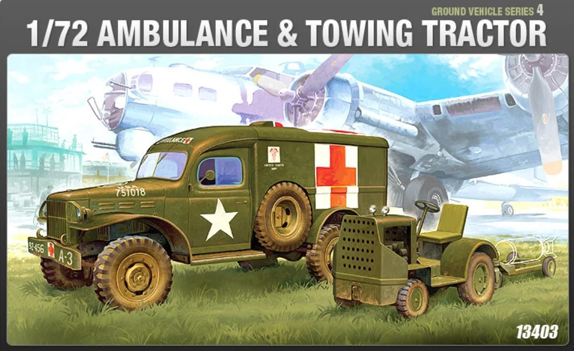 Zdjęcie główne produktu U.S. Ambulance and tow tractor 1:72 Academy 13403