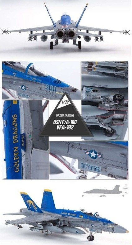 Zdjęcie dodatkowe produktu F/A-18C USN VFA-192 Golden Dragons 1:72 Academy 12564