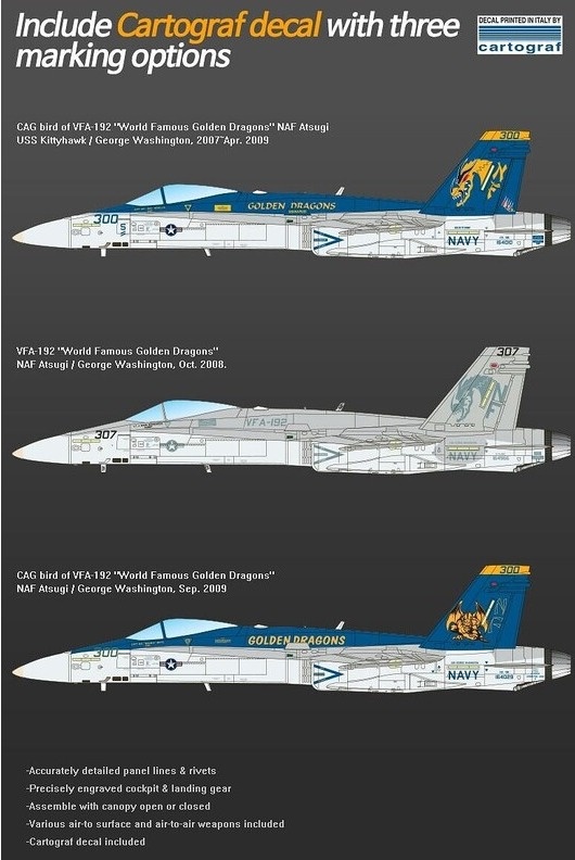 Zdjęcie dodatkowe produktu F/A-18C USN VFA-192 Golden Dragons 1:72 Academy 12564