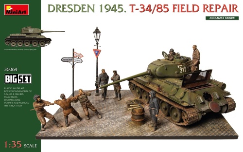 Dresden 1945 T-34/85 Field Repair 1:35 Minart 36064
