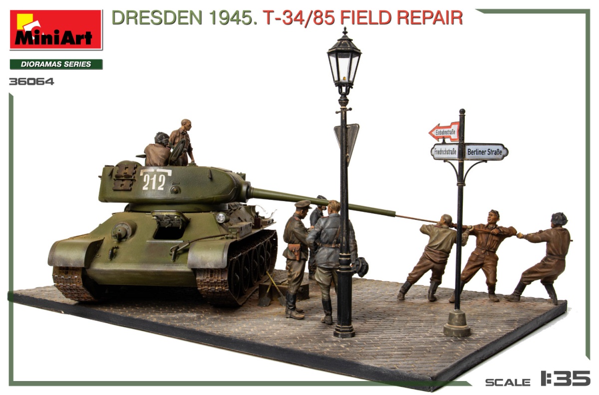 Zdjęcie dodatkowe produktu Dresden 1945 T-34/85 Field Repair 1:35 MiniArt 36064