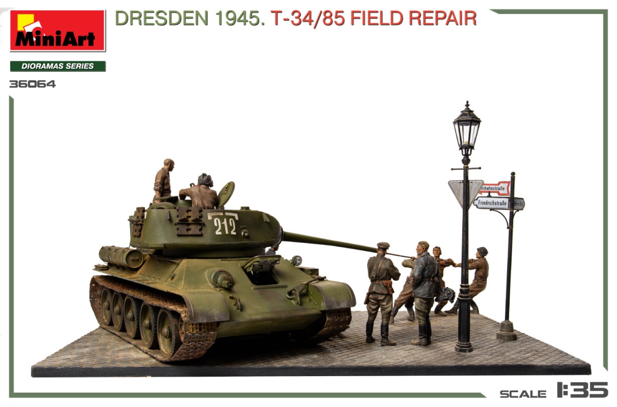 Zdjęcie dodatkowe produktu Dresden 1945 T-34/85 Field Repair 1:35 MiniArt 36064