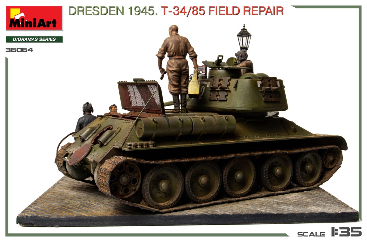 Zdjęcie dodatkowe produktu Dresden 1945 T-34/85 Field Repair 1:35 MiniArt 36064