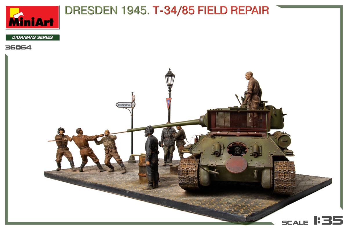 Zdjęcie dodatkowe produktu Dresden 1945 T-34/85 Field Repair 1:35 MiniArt 36064