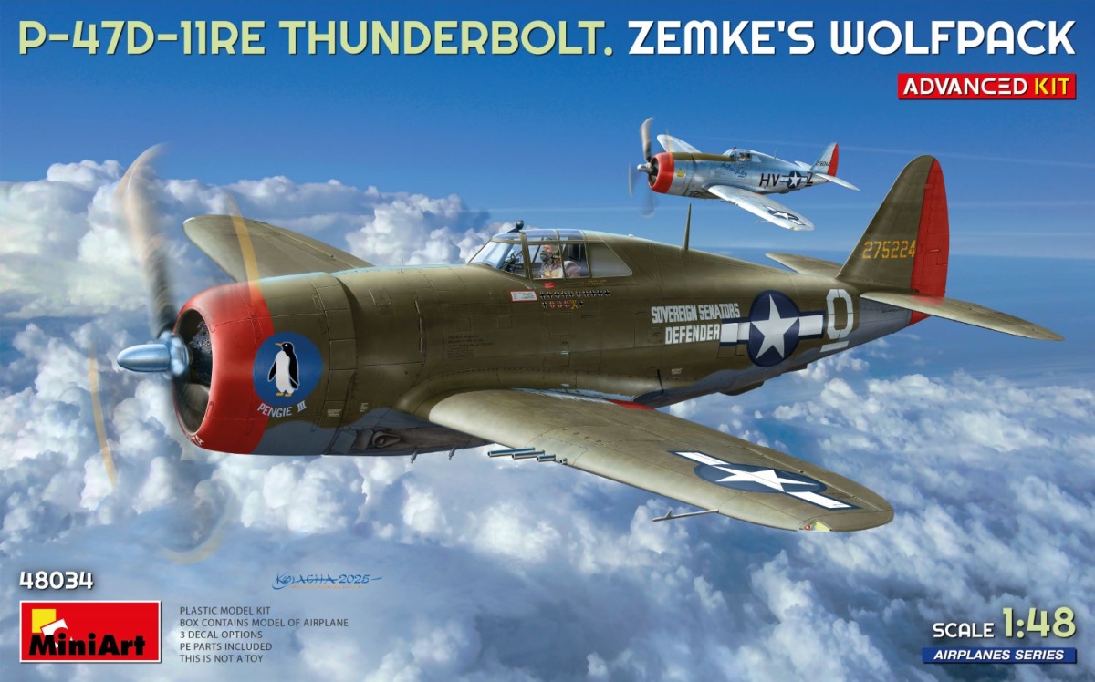 Zdjęcie główne produktu P-47D-11RE Thunderbolt Zemke's Wolfpack Advanced Kit 1:48 MiniArt 48034