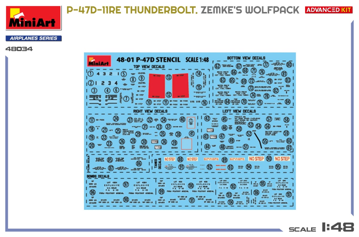 Zdjęcie dodatkowe produktu P-47D-11RE Thunderbolt Zemke's Wolfpack Advanced Kit 1:48 MiniArt 48034