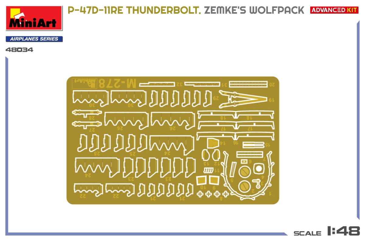 Zdjęcie dodatkowe produktu P-47D-11RE Thunderbolt Zemke's Wolfpack Advanced Kit 1:48 MiniArt 48034