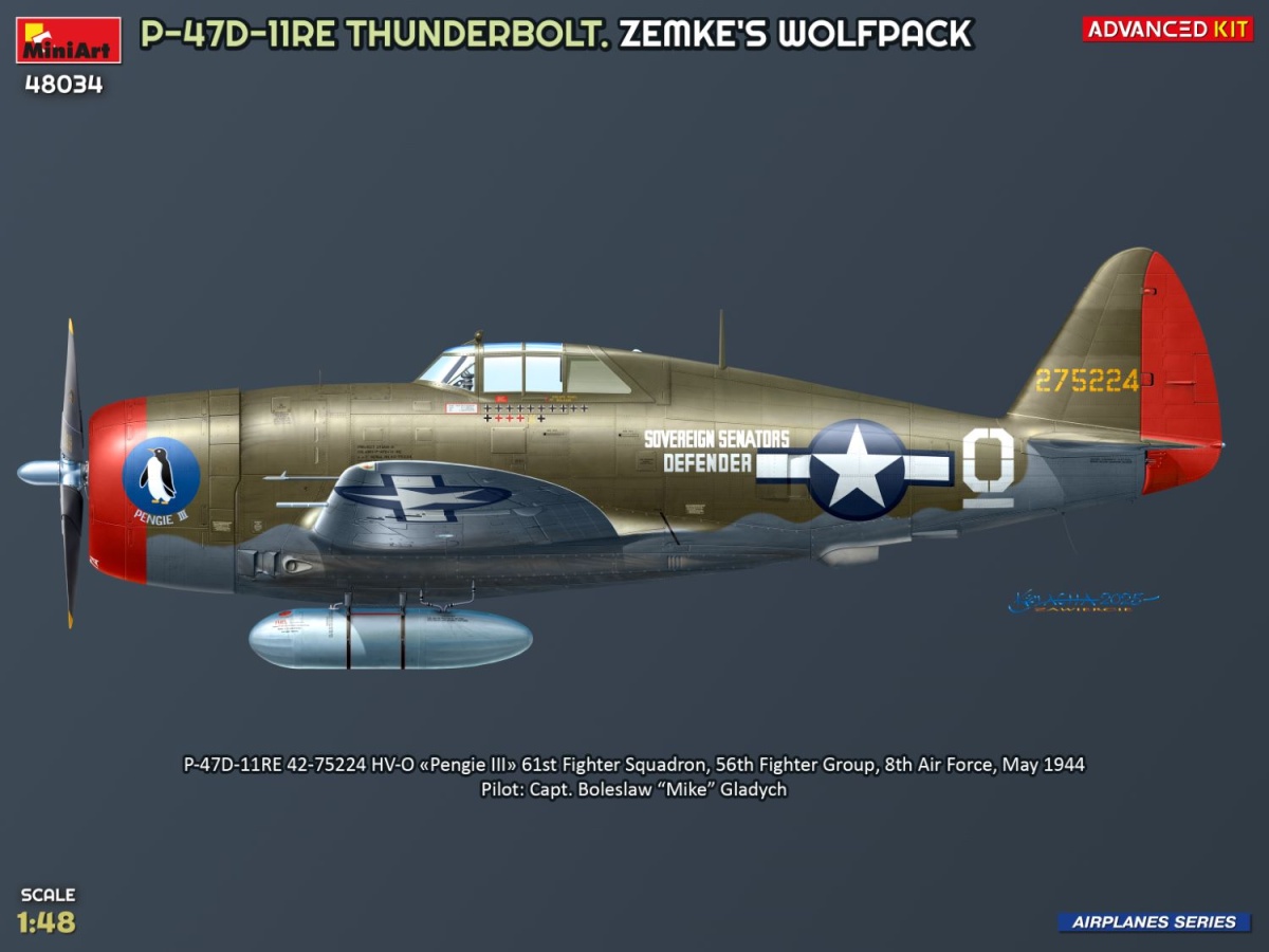 Zdjęcie dodatkowe produktu P-47D-11RE Thunderbolt Zemke's Wolfpack Advanced Kit 1:48 MiniArt 48034