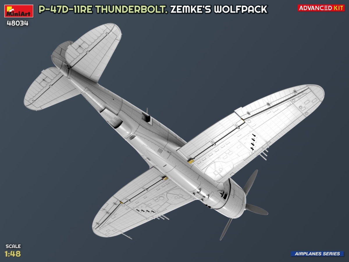 Zdjęcie dodatkowe produktu P-47D-11RE Thunderbolt Zemke's Wolfpack Advanced Kit 1:48 MiniArt 48034