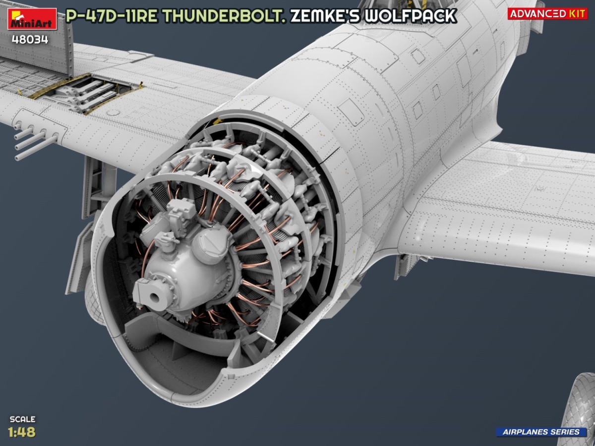 Zdjęcie dodatkowe produktu P-47D-11RE Thunderbolt Zemke's Wolfpack Advanced Kit 1:48 MiniArt 48034
