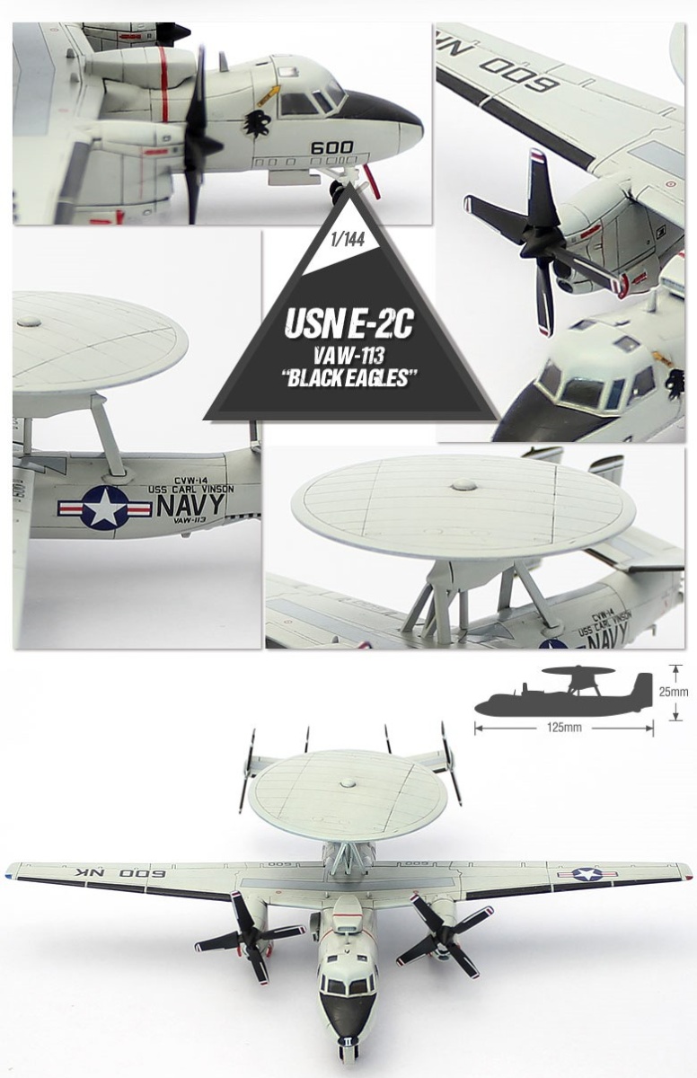 Zdjęcie dodatkowe produktu USN E-2C VAW-113 Black Eagles 1:144 Academy 12623