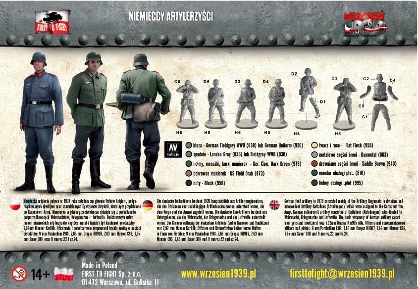Zdjęcie dodatkowe produktu Niemieccy artylerzyści  1:72 First To Fight PL056