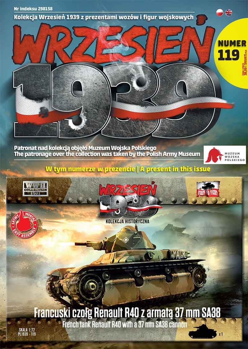 Zdjęcie główne produktu Francuski Czołg Renault R40 z Armatą 37 mm SA38 1:72 First To Fight PL119