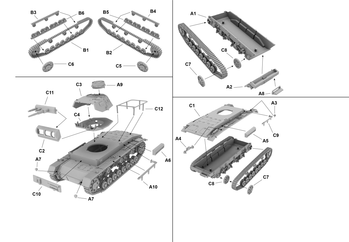 Zdjęcie dodatkowe produktu Niemiecki czołg dowodzenia Pz.Bfwg. III Ausf. D1 1:72 First To Fight PL075