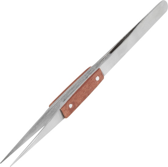 Zdjęcie główne produktu Pęseta ze stali nierdzewnej z chwytem z włókna i ząbkowanymi końcówkami Modelcraft Shesto PTW1134
