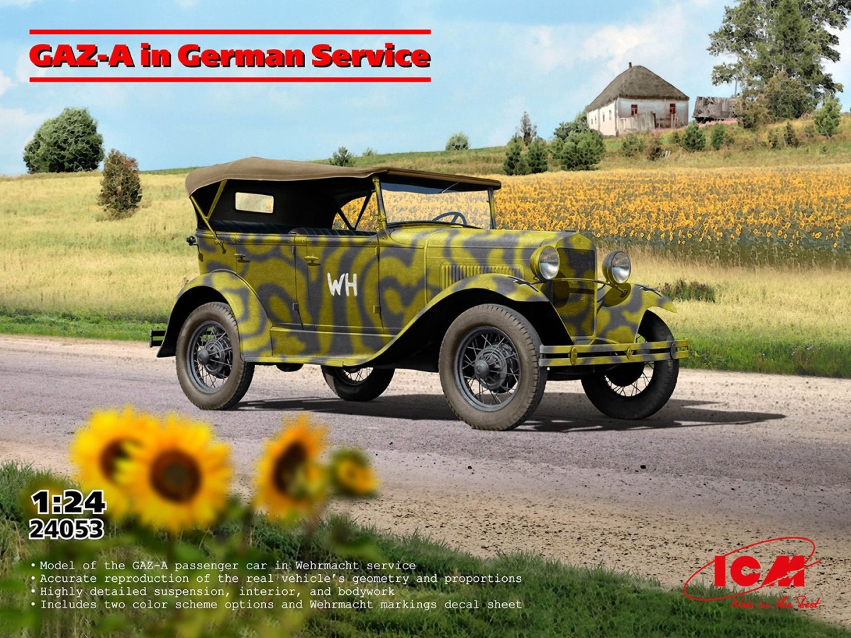 Zdjęcie główne produktu GAZ-A in German Service 1:24 ICM 24053