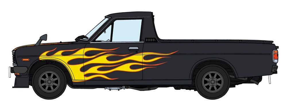 Zdjęcie dodatkowe produktu Nissan Sunny Truck (GB122) "Fire Pattern" w/Chin Spoiler 1:24 Hasegawa 20751